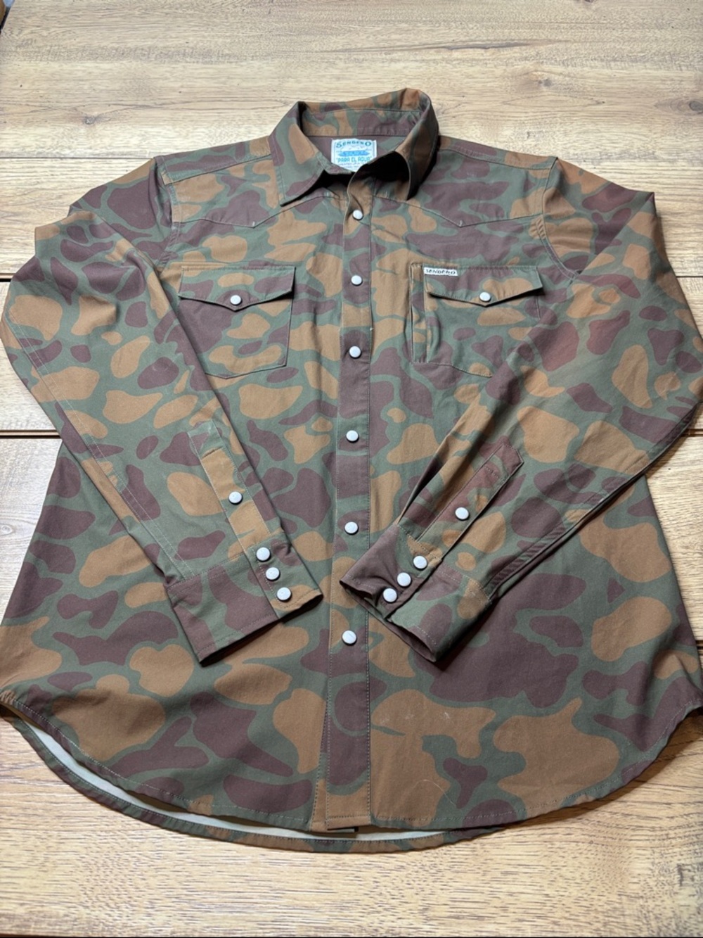 Men's Sendero Provisions Co. Confluence Pearl Snap Camo Button Up Shirt Size M